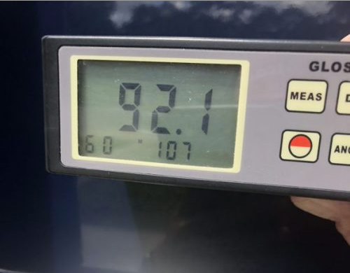 92.1 gloss meter reading on 256 Blackjack