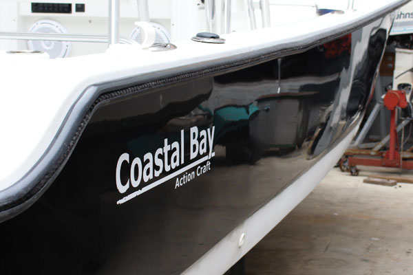 Reflection and restoring black color for Coastal Bay boat