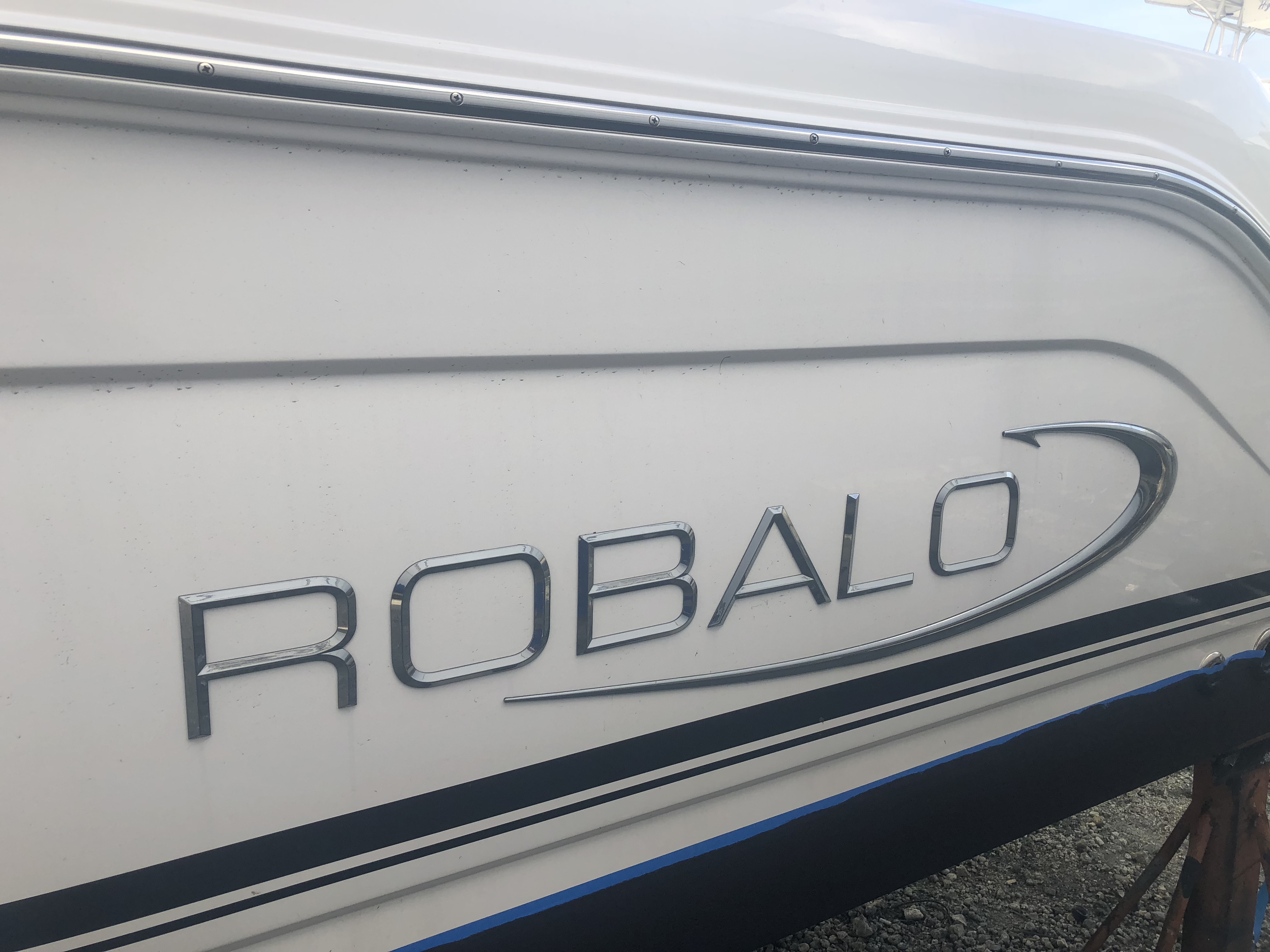 Port side of Robalo before boat detailing