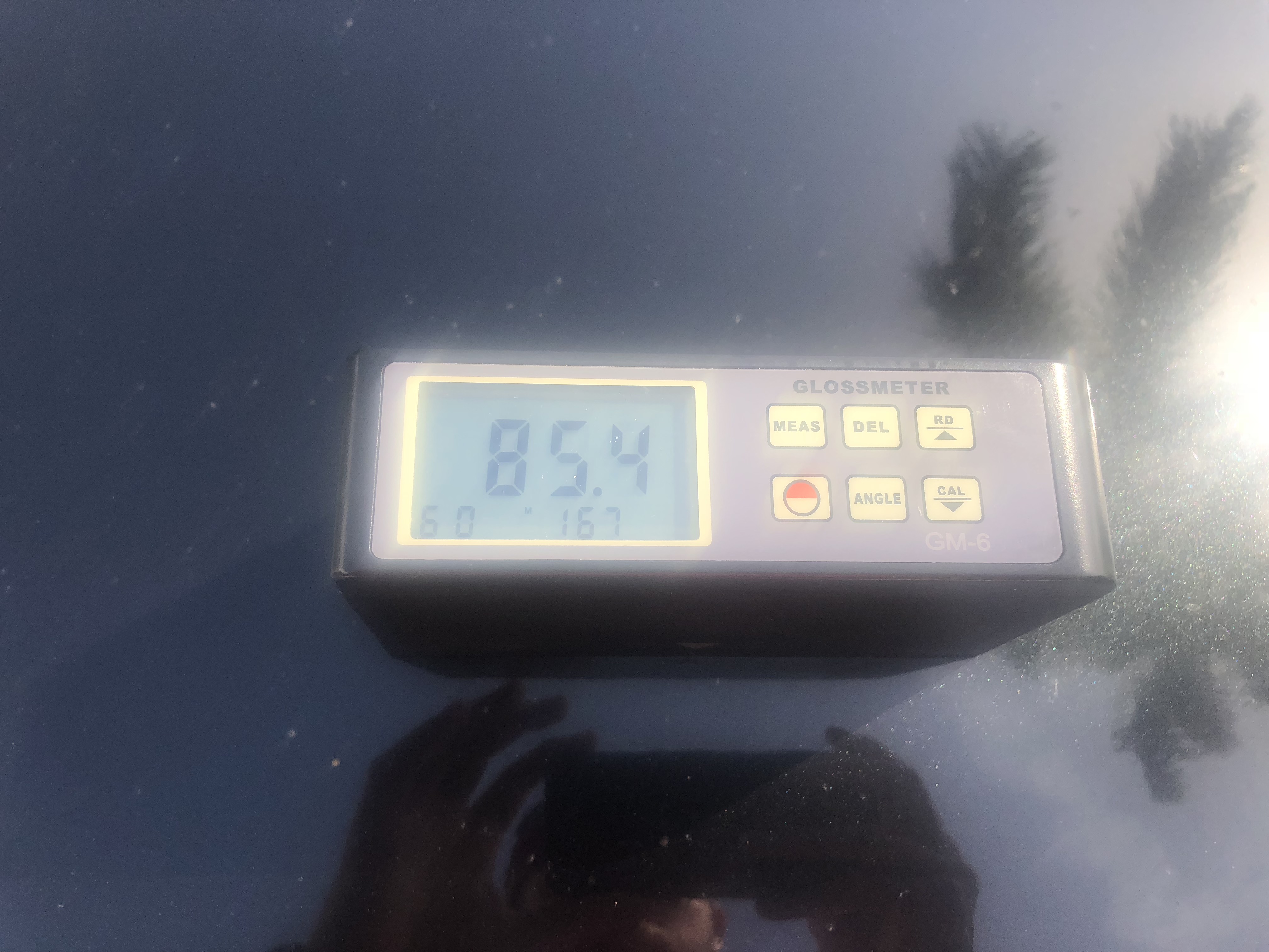 Automotive Ceramic Coating Gloss Meter Reading Before Glidecoat