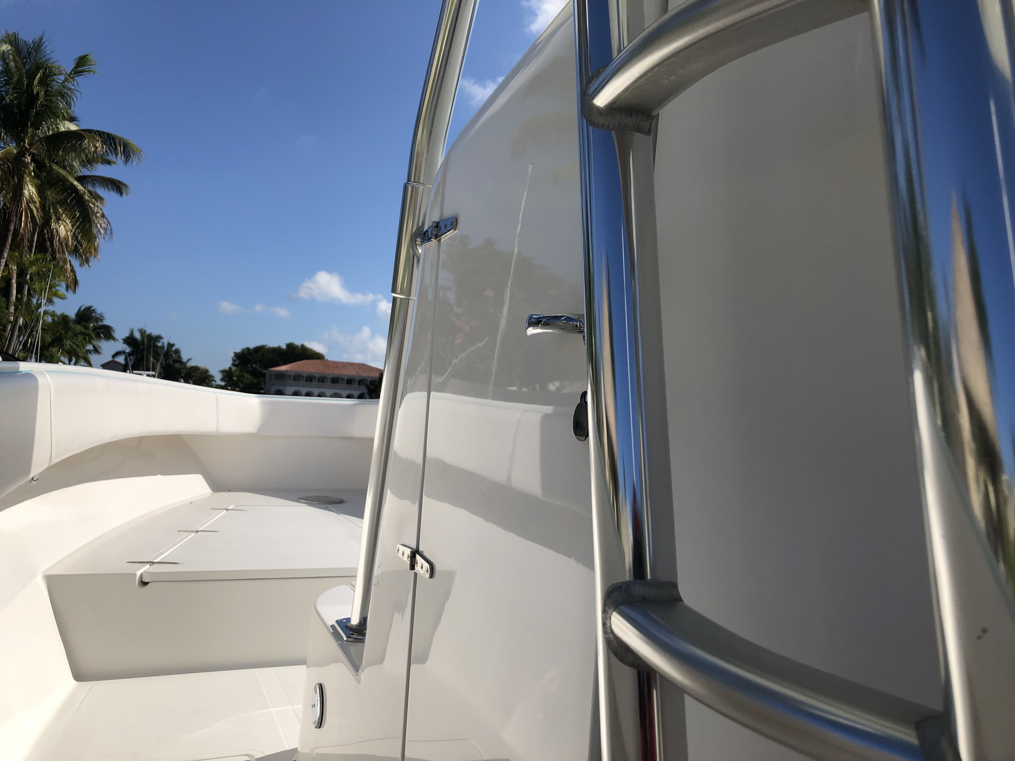 boat fiberglass top coating after Glidecoat ceramic coating application